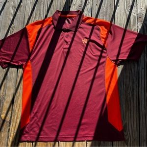 Virginia Tech Authentic Short Sleeve Polyester Polo Dress Shirt Men's Size XL